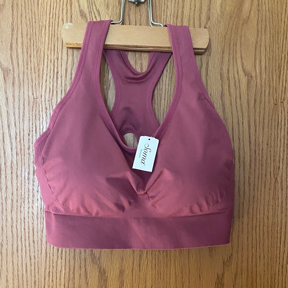Soma Wireless Racerback Bralette - Rosewood